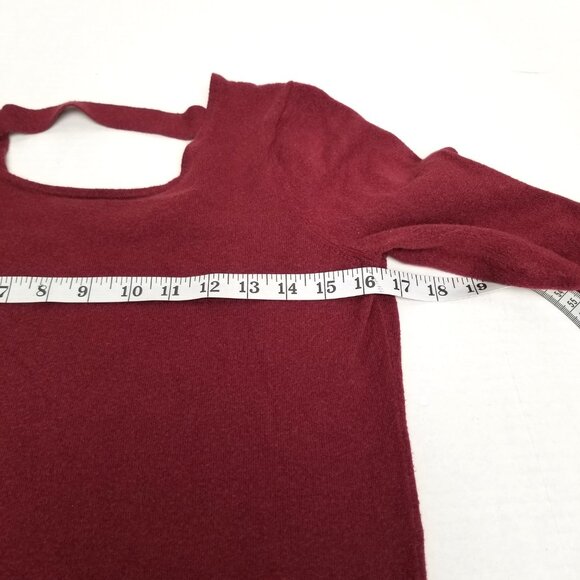 Love Ellie Sweater M Burgundy Crossback Detail Boat Neck Minimalist - Picture 8 of 10